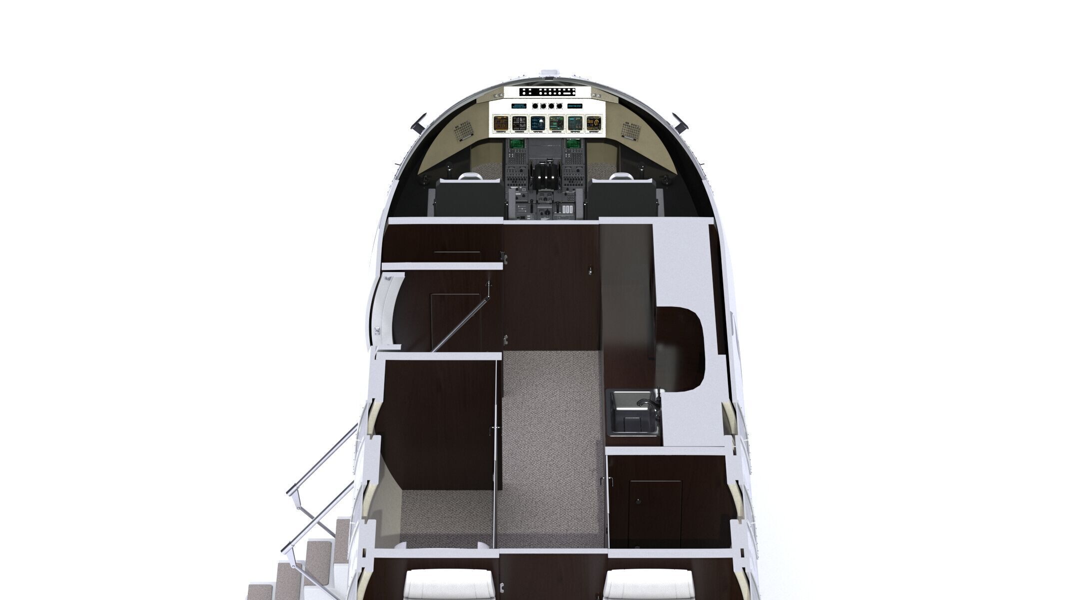 Bombardier Global 7500 Business Jet Full Cockpit and Interior 3D model_9