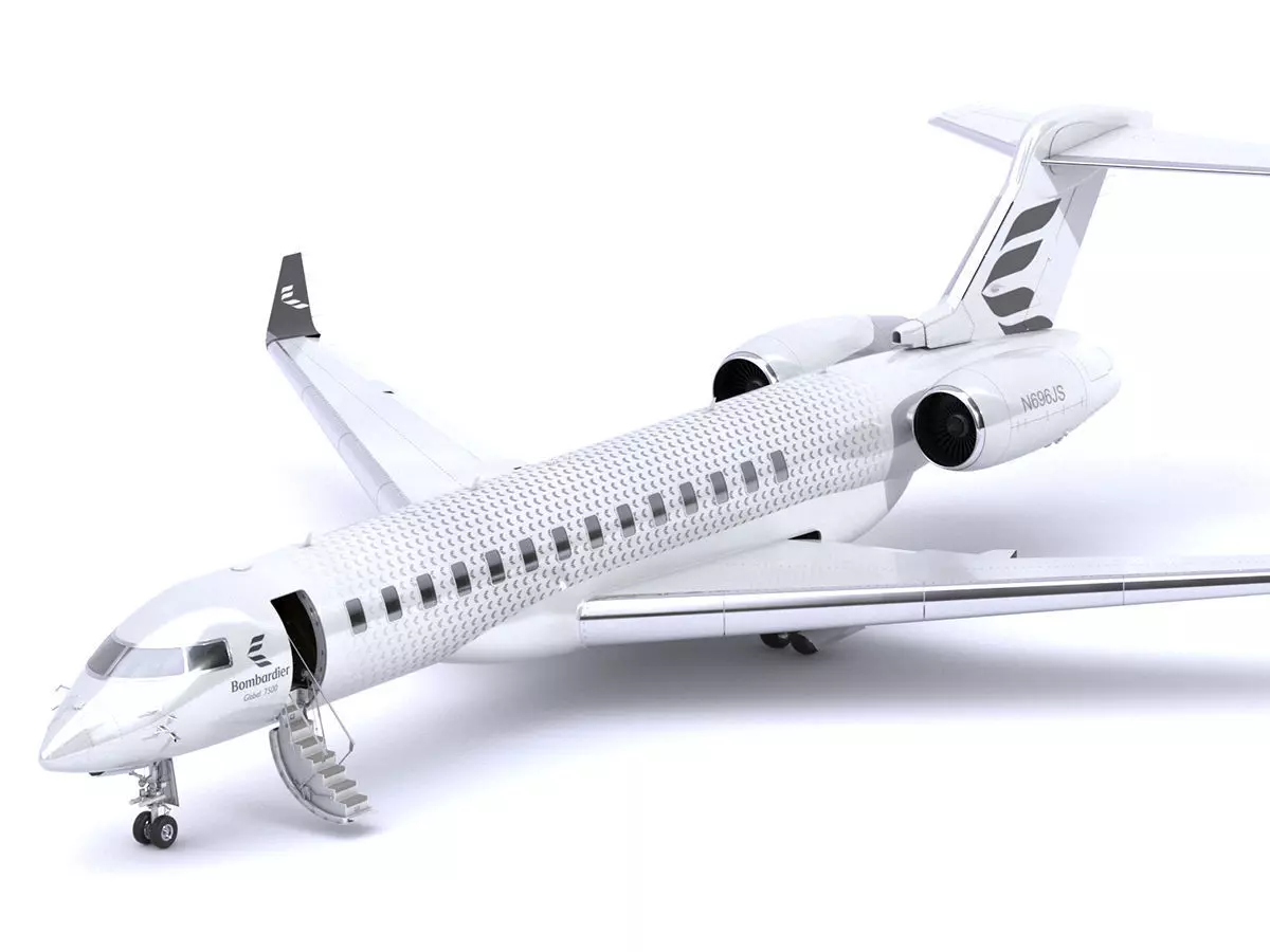 Bombardier Global 7500 Business Jet Full Cockpit and Interior 3D model_0