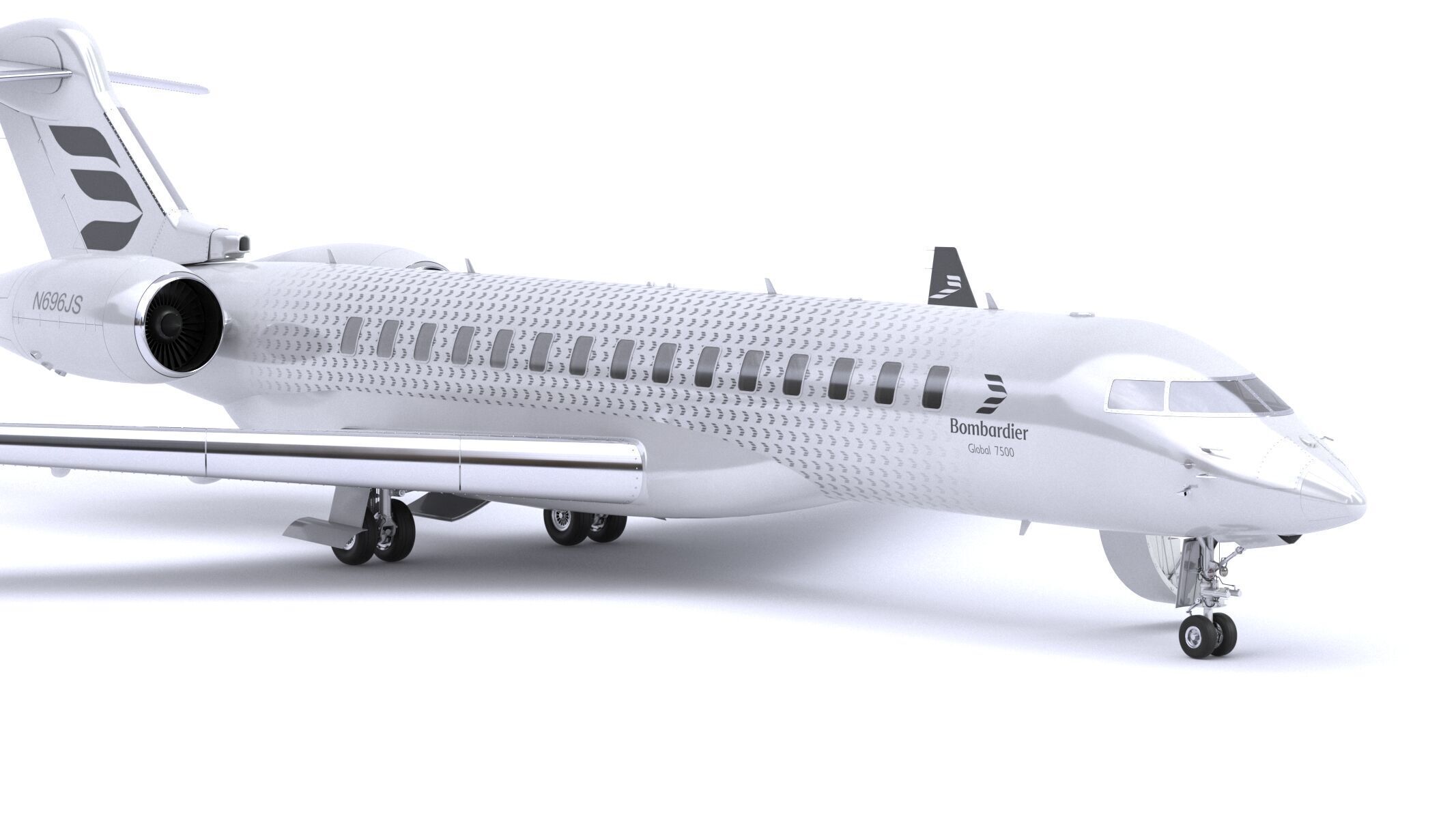 Bombardier Global 7500 Business Jet Full Cockpit and Interior 3D model_5