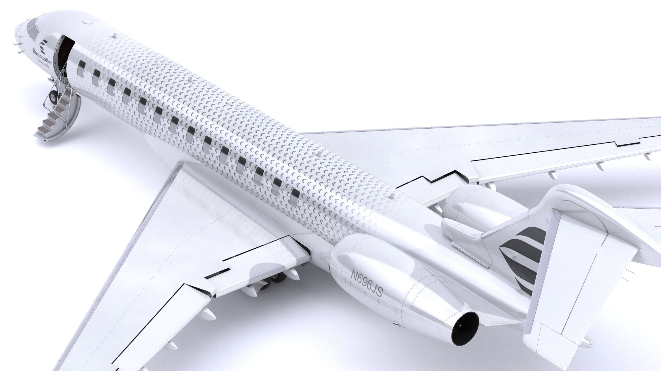 Bombardier Global 7500 Business Jet Full Cockpit and Interior 3D model_29