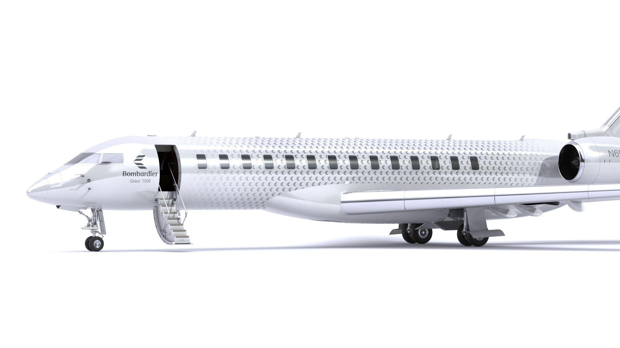 Bombardier Global 7500 Business Jet Full Cockpit and Interior 3D model_19