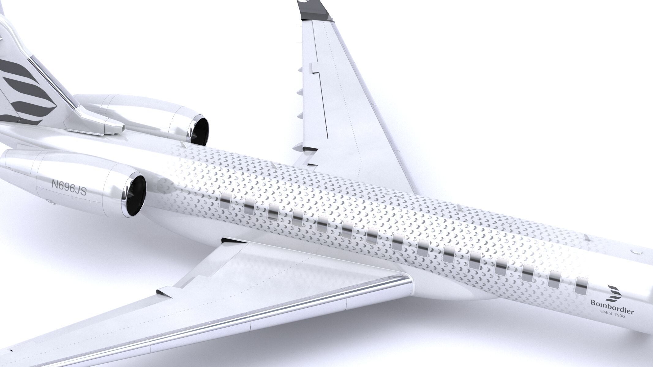 Bombardier Global 7500 Business Jet Full Cockpit and Interior 3D model_30