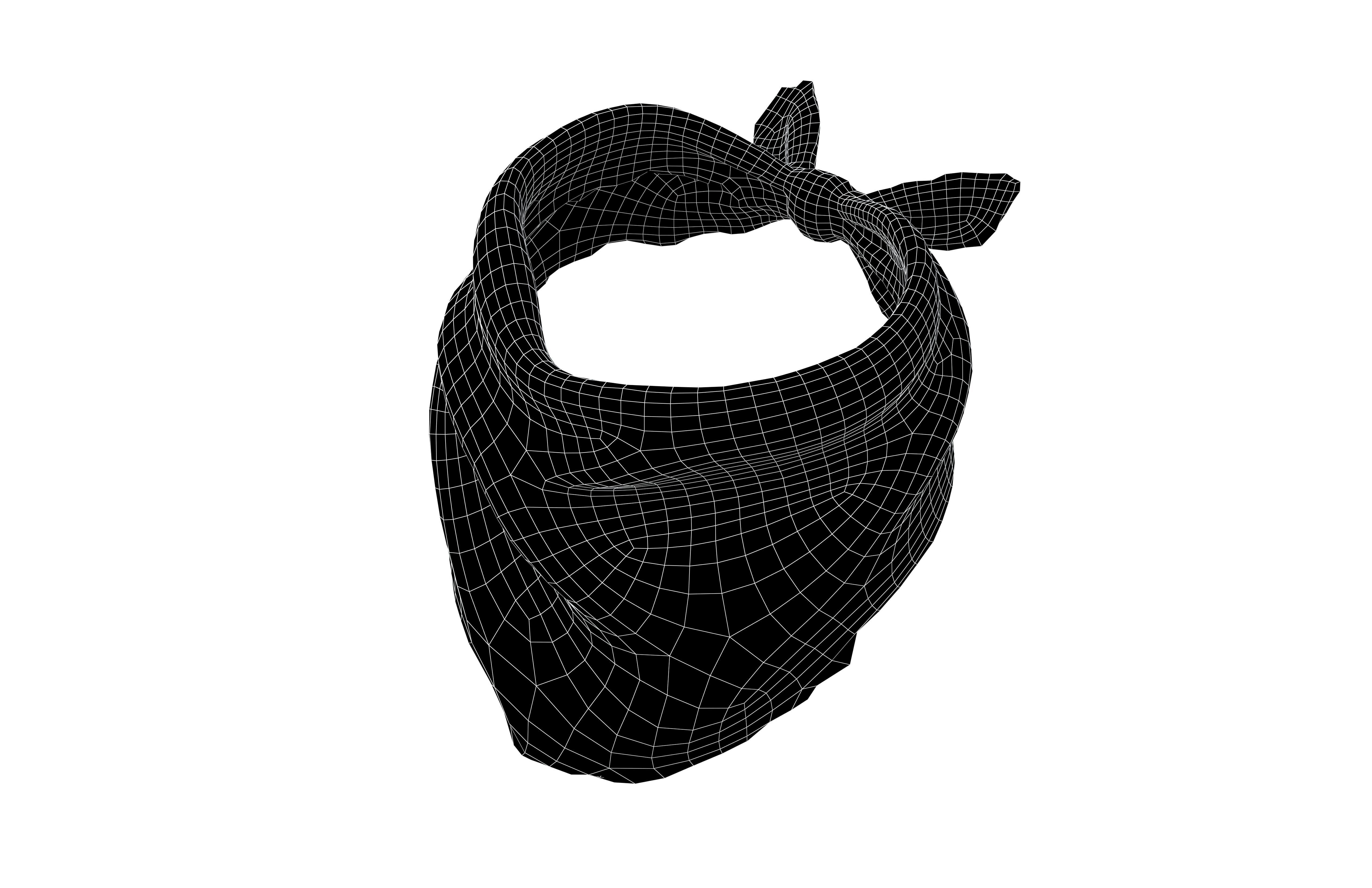 Cartoon Bandana v1 002 Low-poly 3D model_4