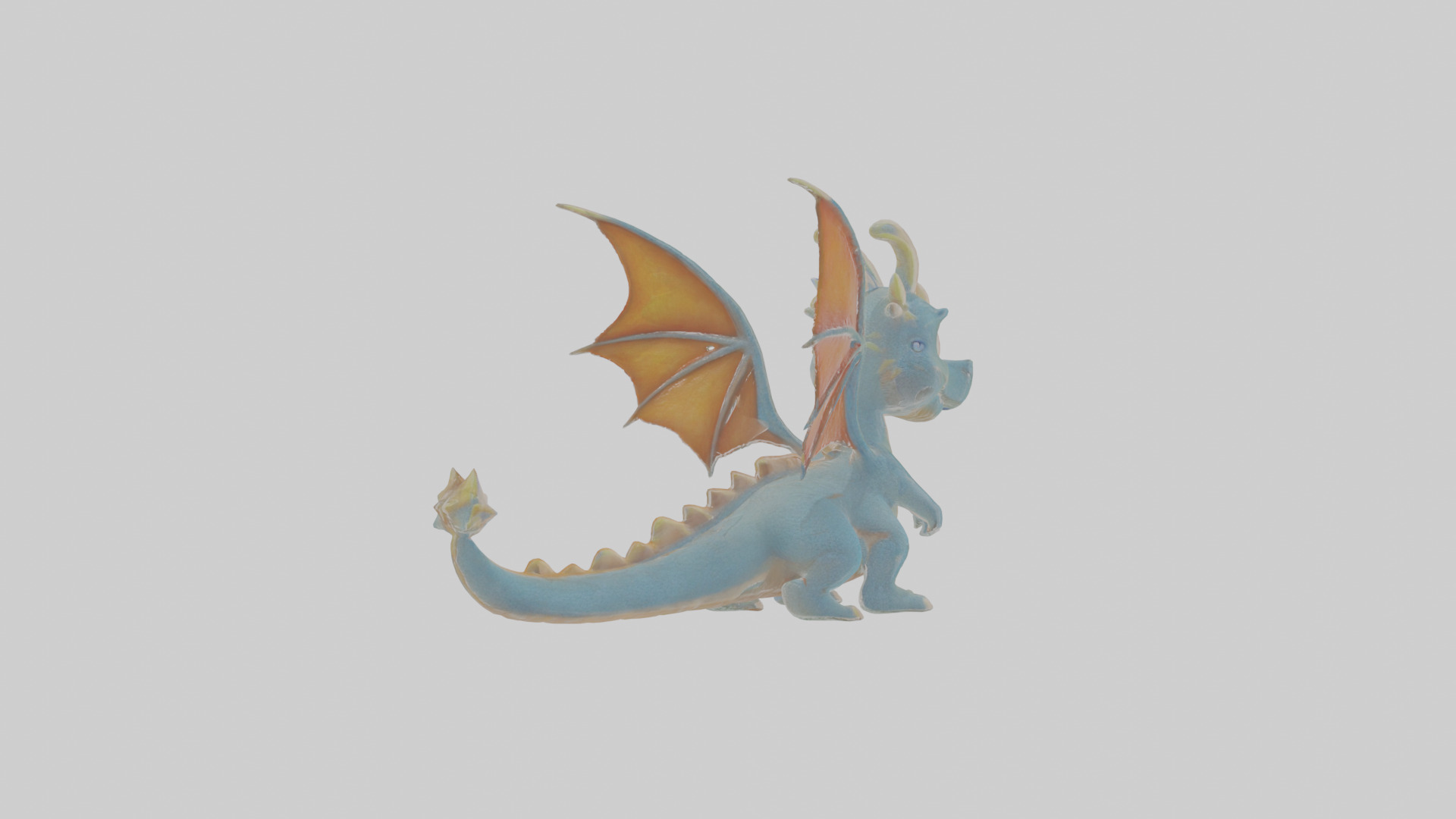 Cartoon Dragon Low-poly 3D model_3