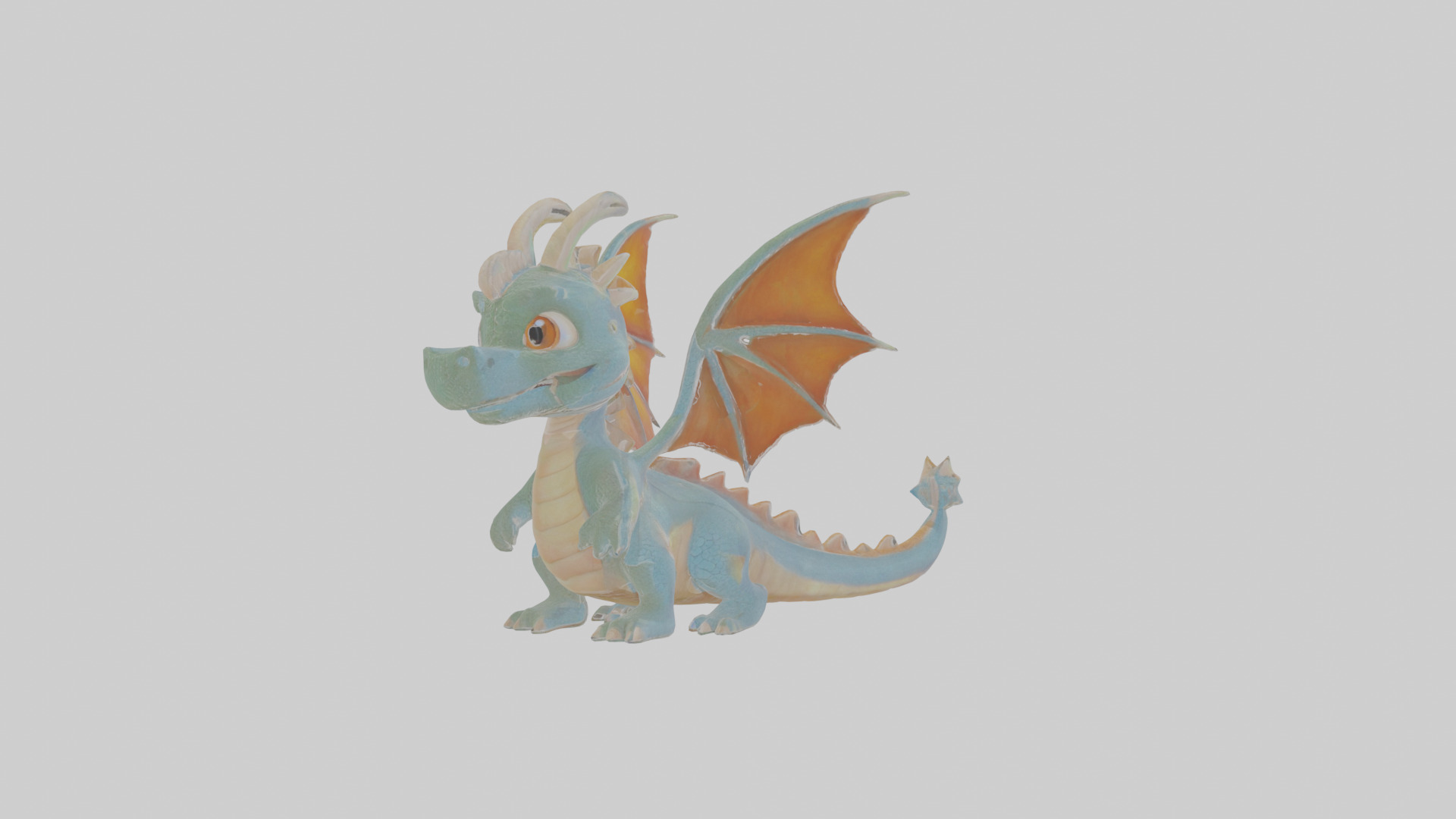 Cartoon Dragon Low-poly 3D model_16