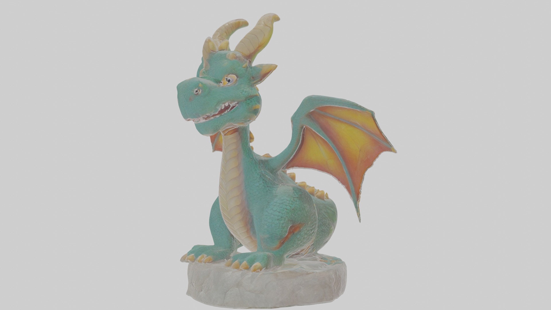 Cartoon Dragon Statue Low-poly 3D model_17