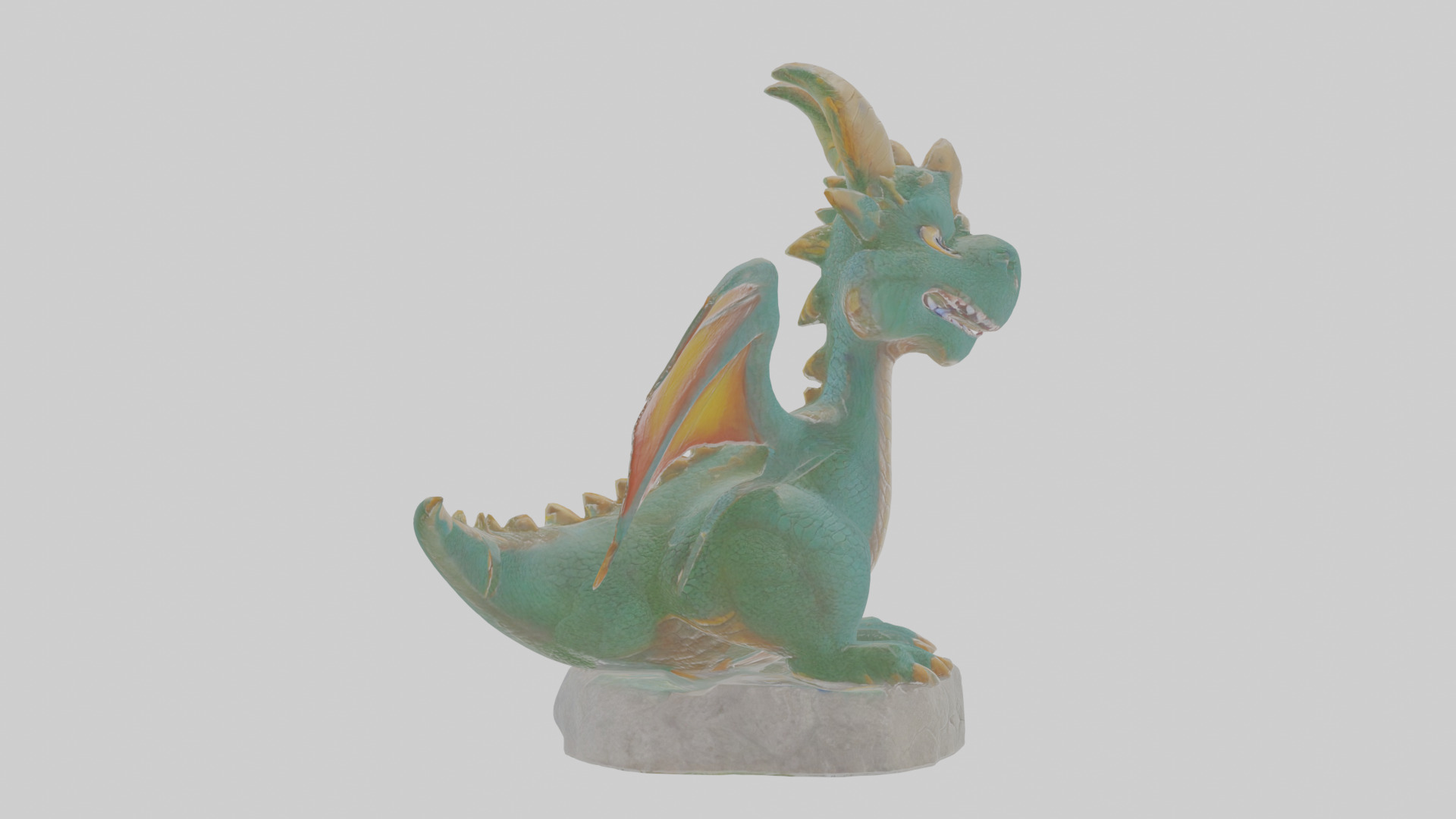Cartoon Dragon Statue Low-poly 3D model_21