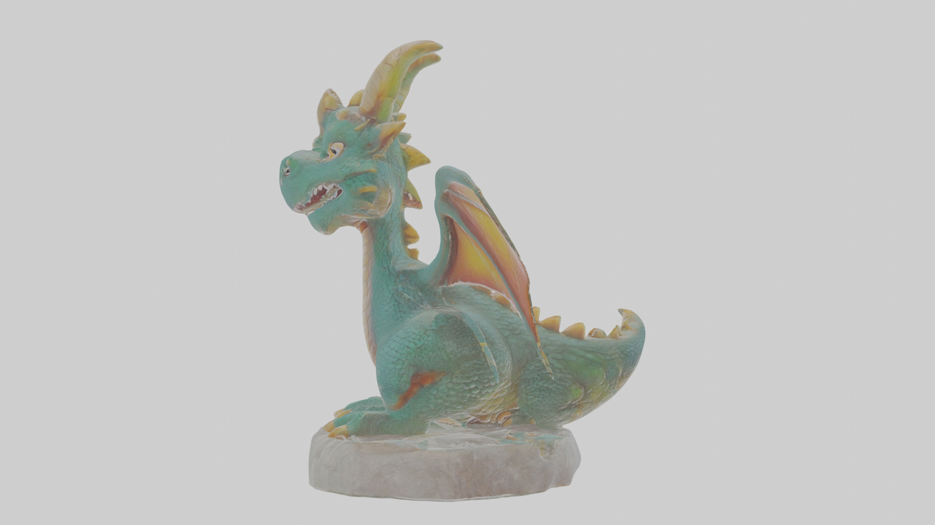 Cartoon Dragon Statue Low-poly 3D model_20