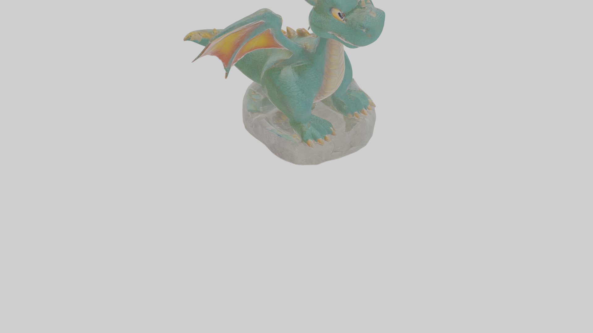 Cartoon Dragon Statue Low-poly 3D model_11
