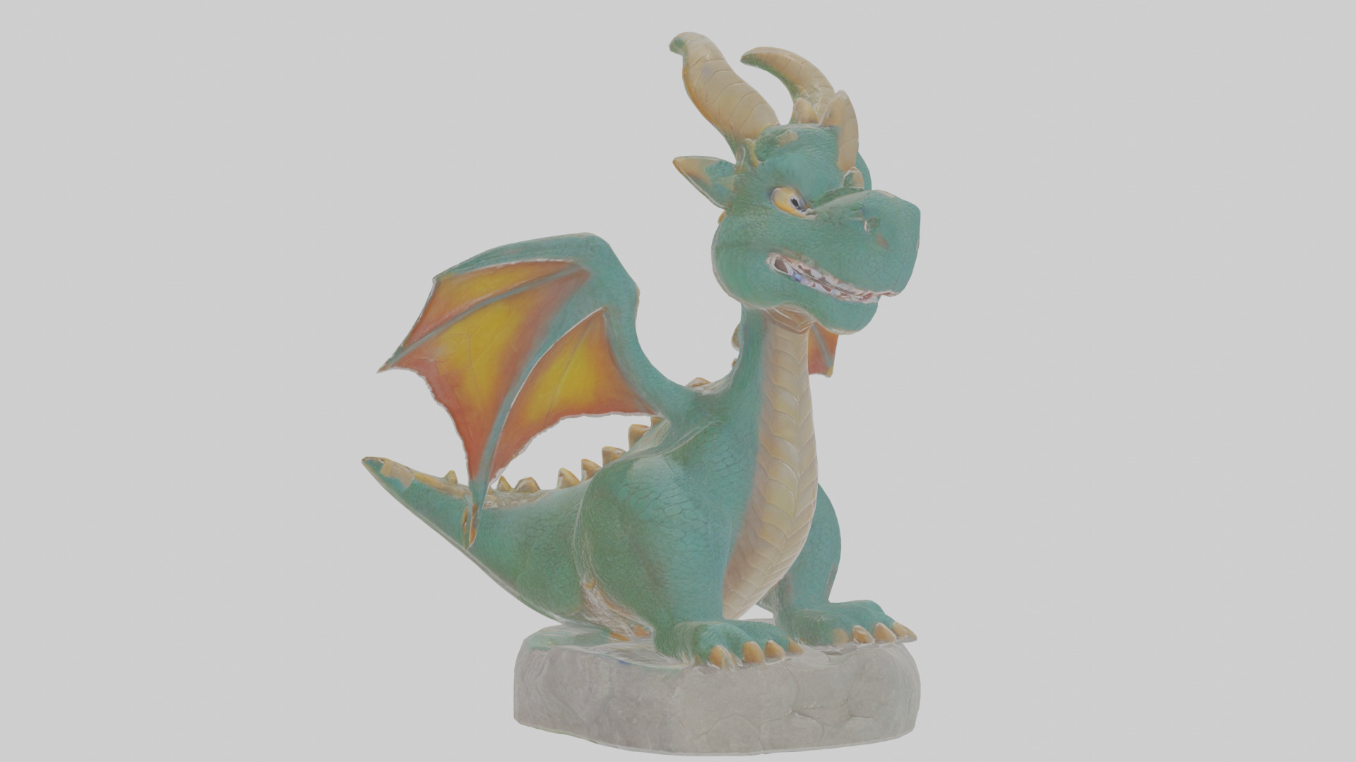 Cartoon Dragon Statue Low-poly 3D model_12