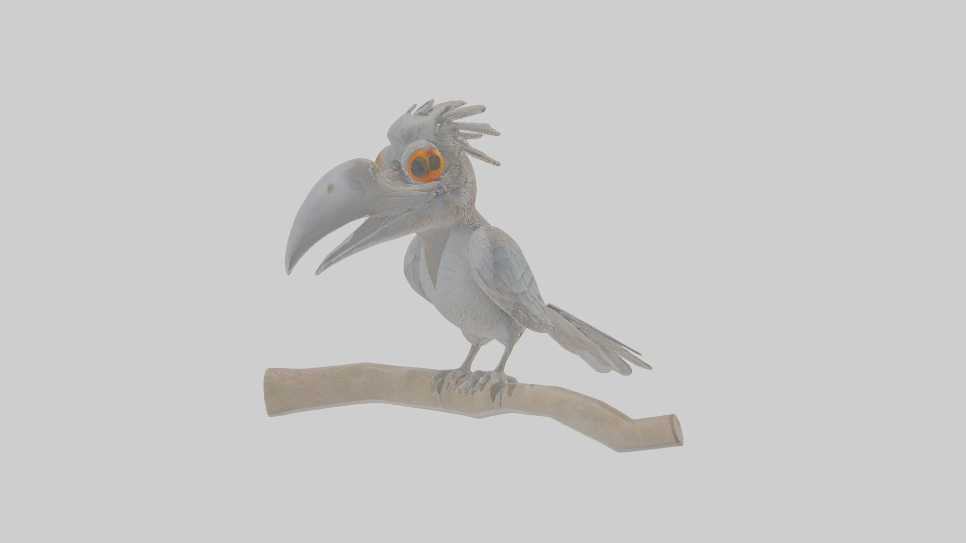 Cartoon Drongo Low-poly 3D model_13