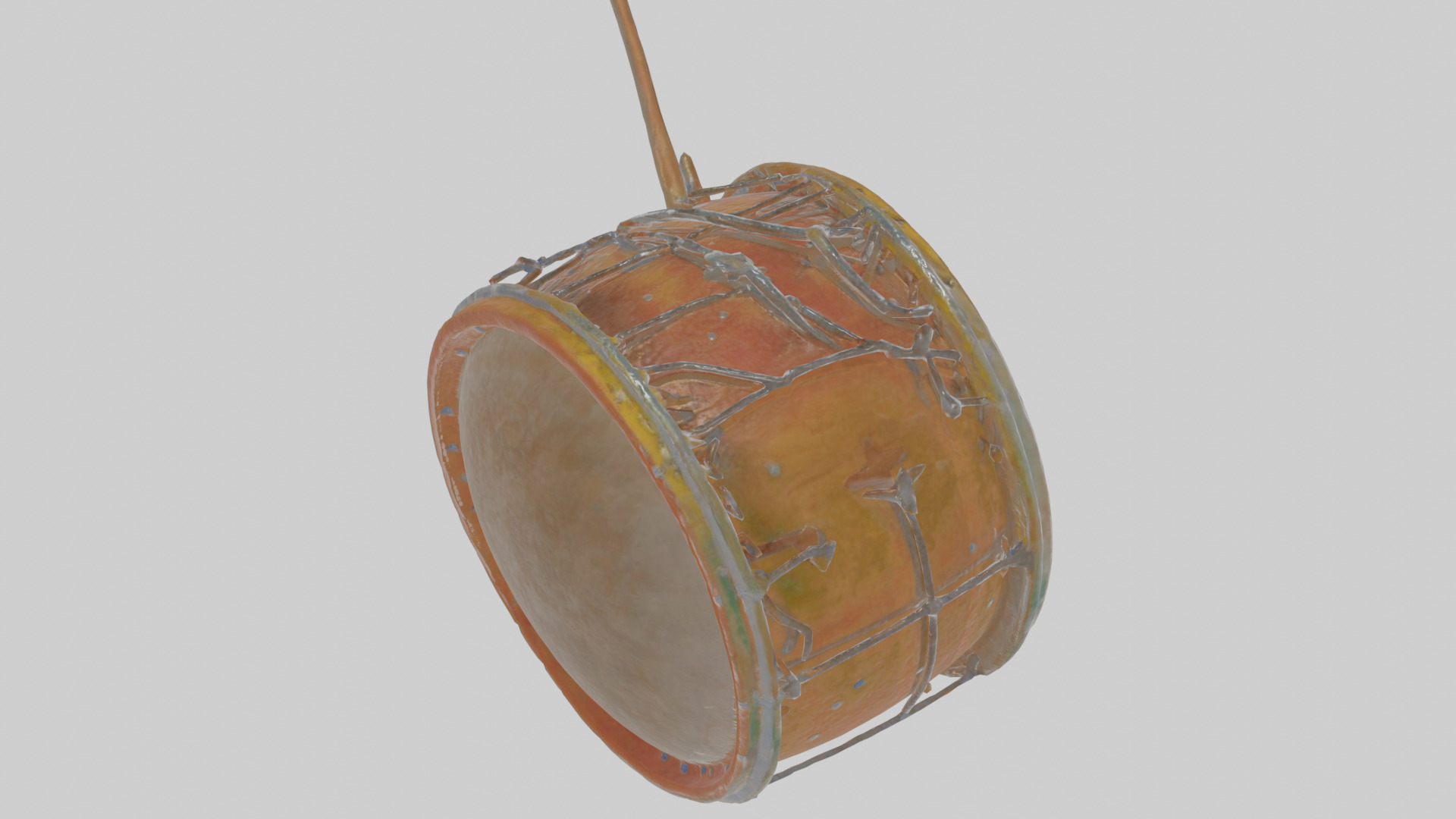 Cartoon Drum Low-poly 3D model_26