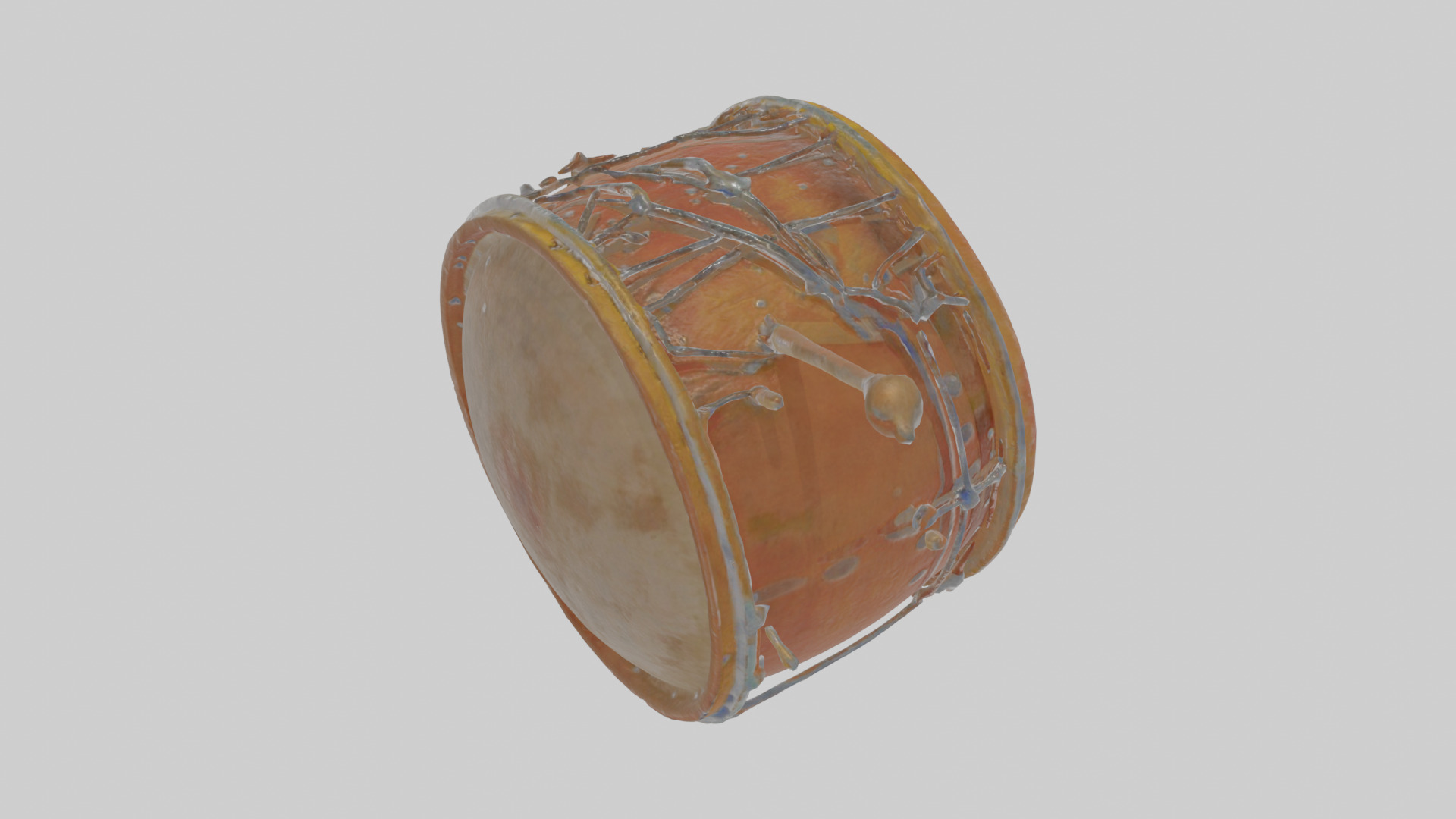 Cartoon Drum Low-poly 3D model_27