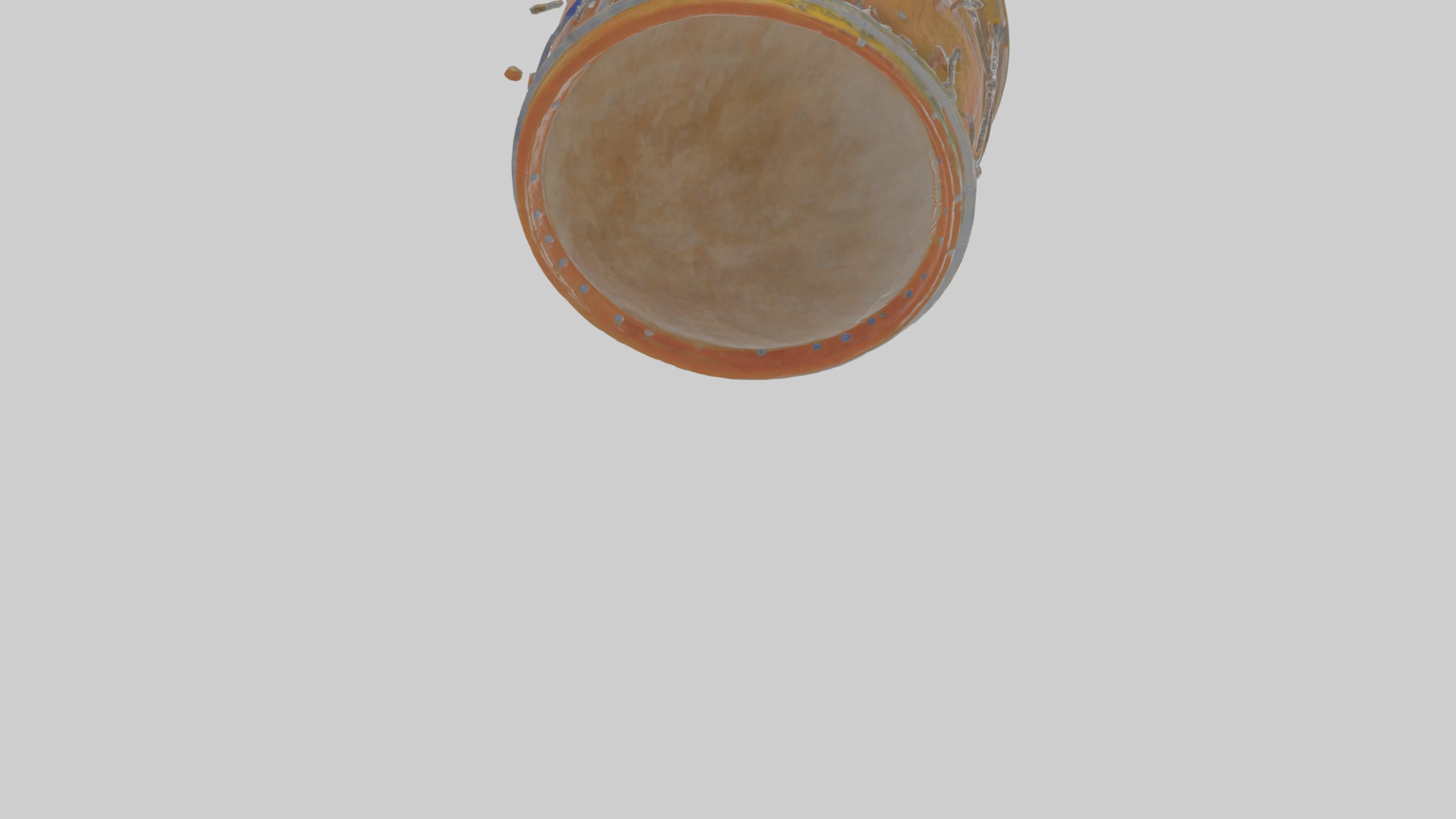 Cartoon Drum Low-poly 3D model_7