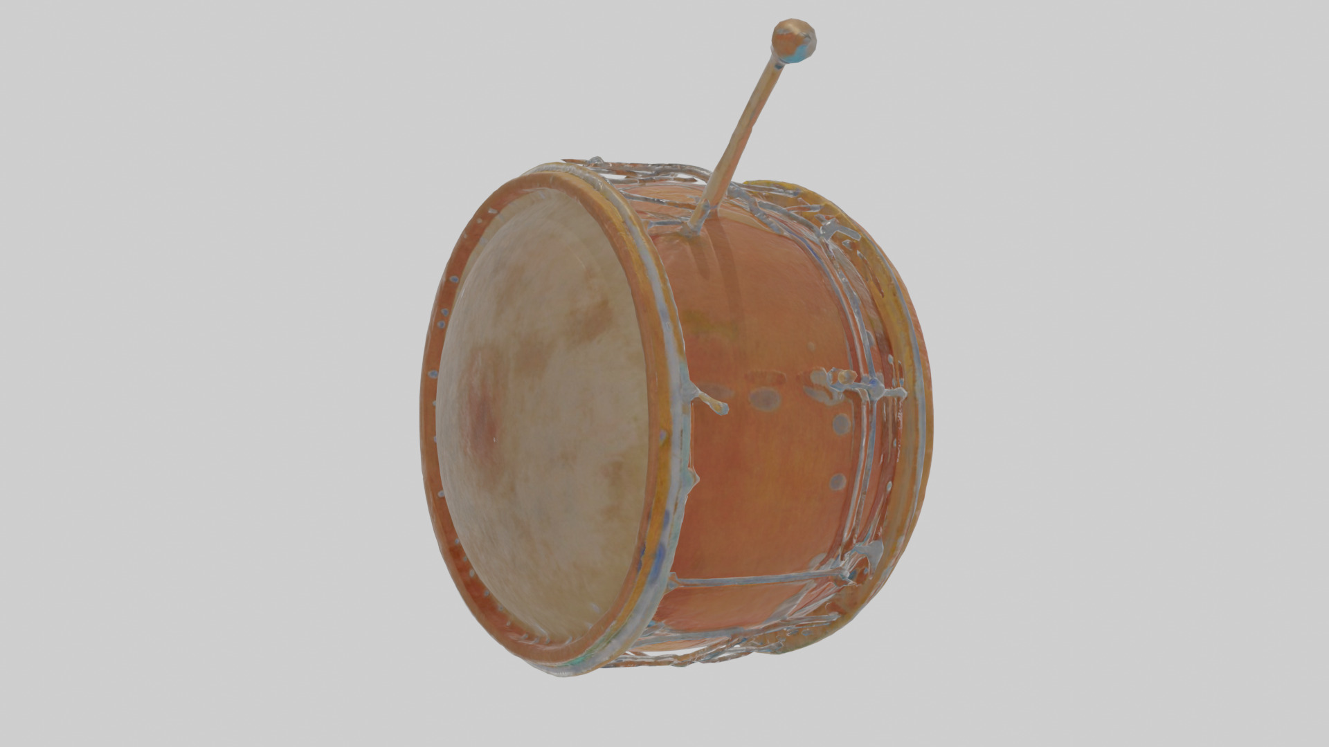 Cartoon Drum Low-poly 3D model_21