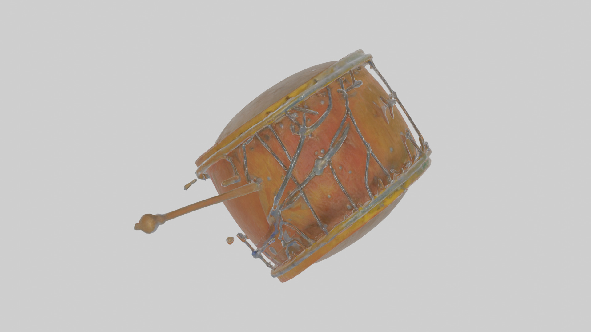 Cartoon Drum Low-poly 3D model_22