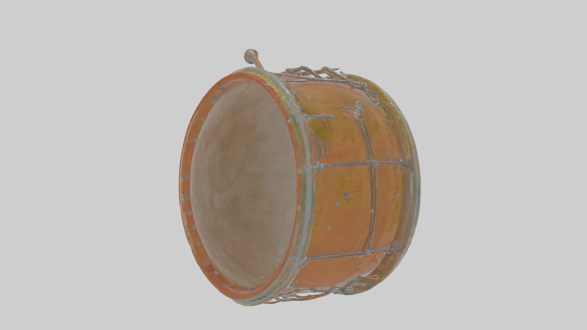 Cartoon Drum Low-poly 3D model_19
