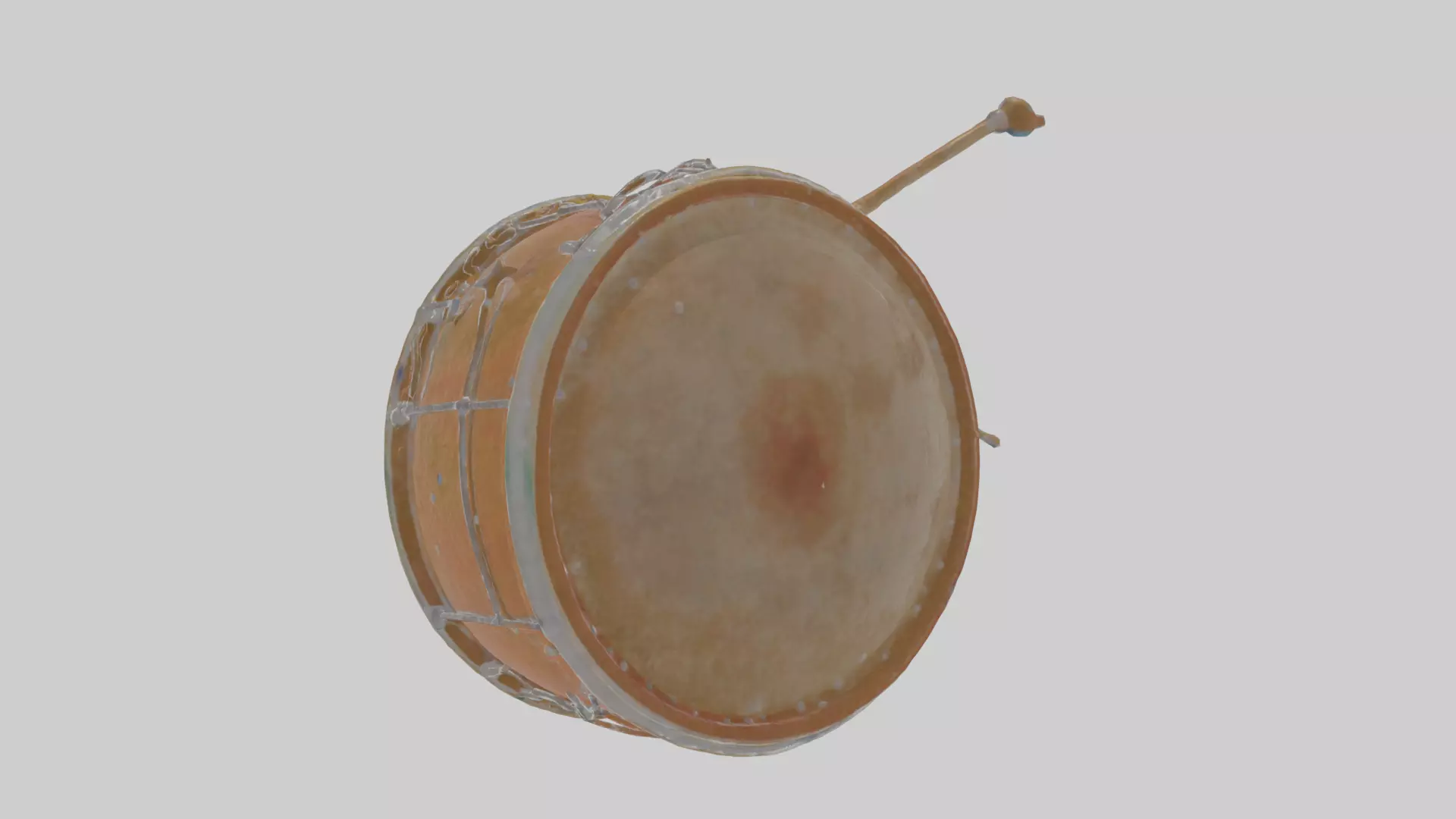 Cartoon Drum Low-poly 3D model_0