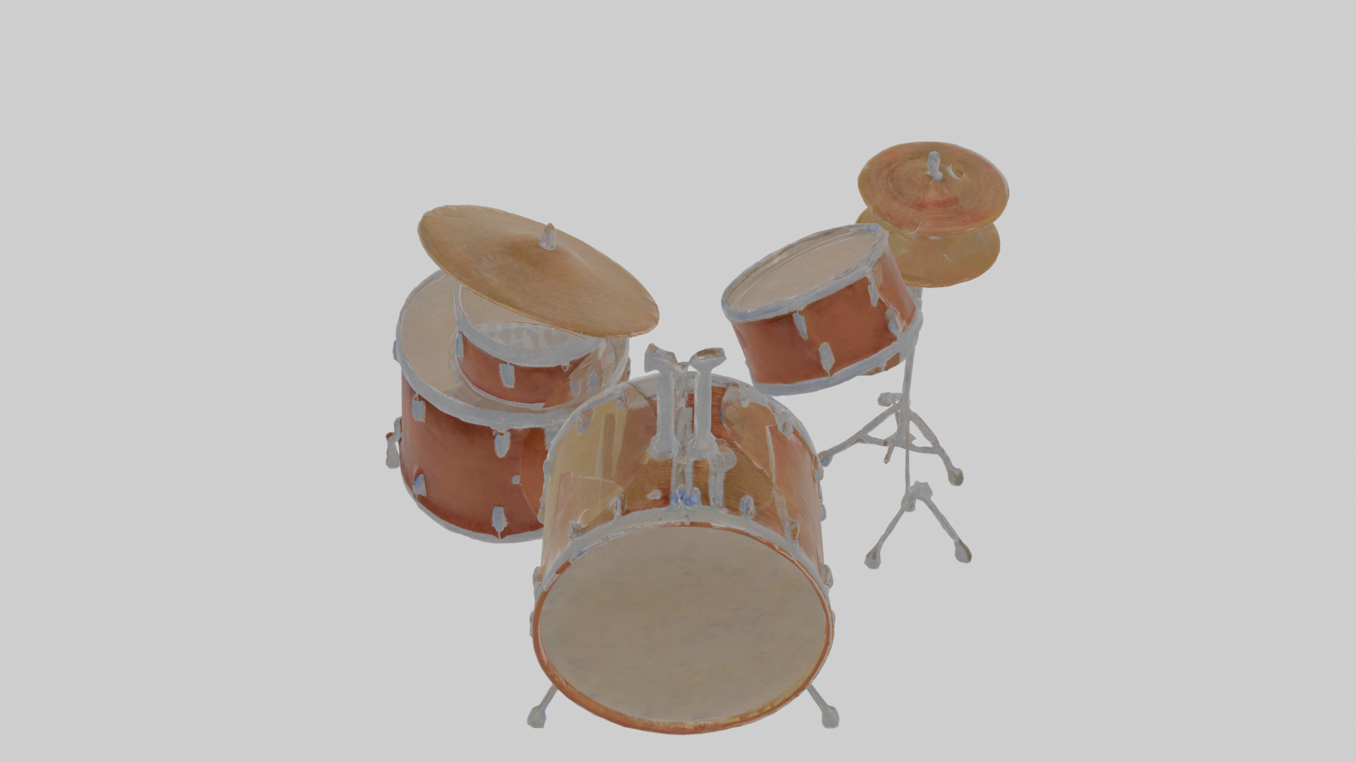 Cartoon Drum Set Low-poly 3D model_24