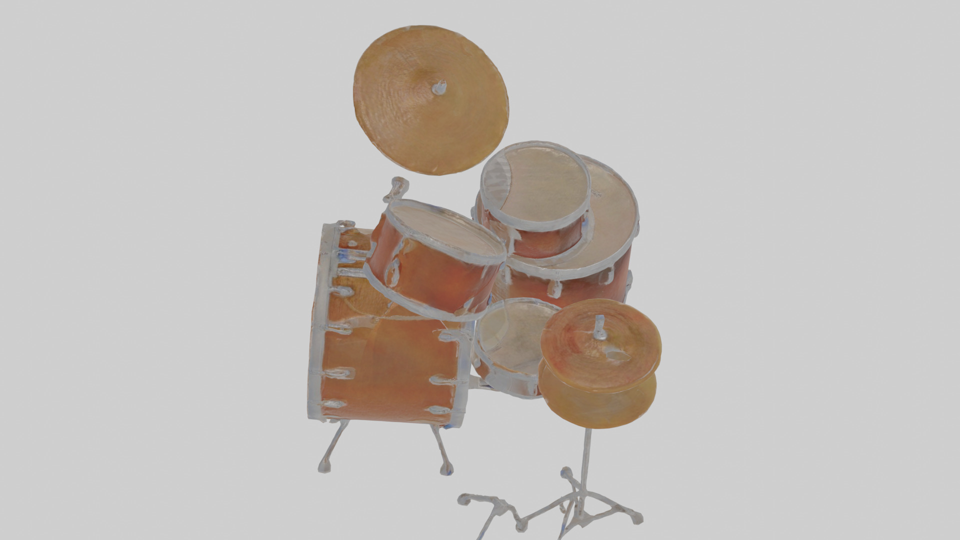 Cartoon Drum Set Low-poly 3D model_26