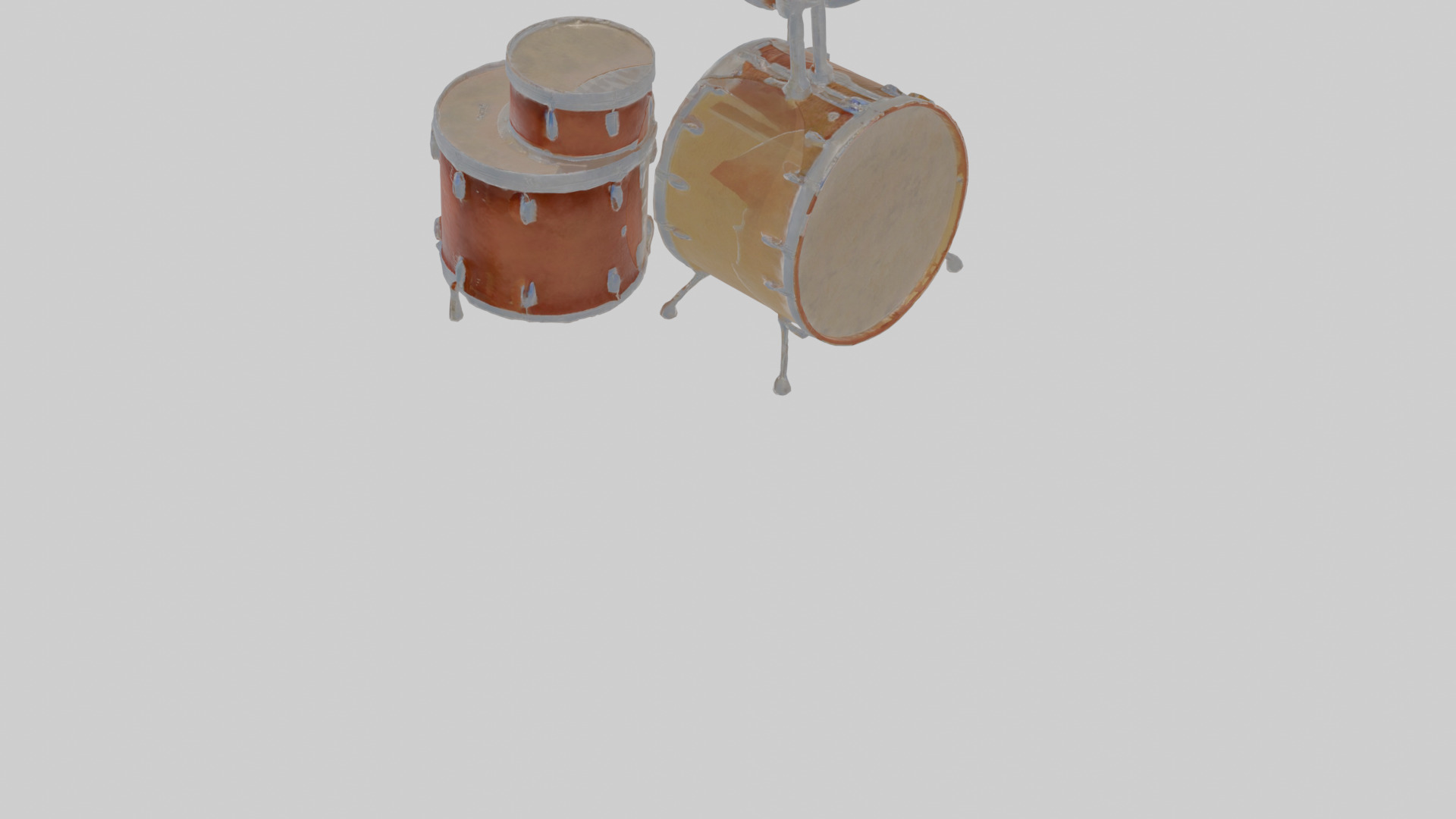 Cartoon Drum Set Low-poly 3D model_12