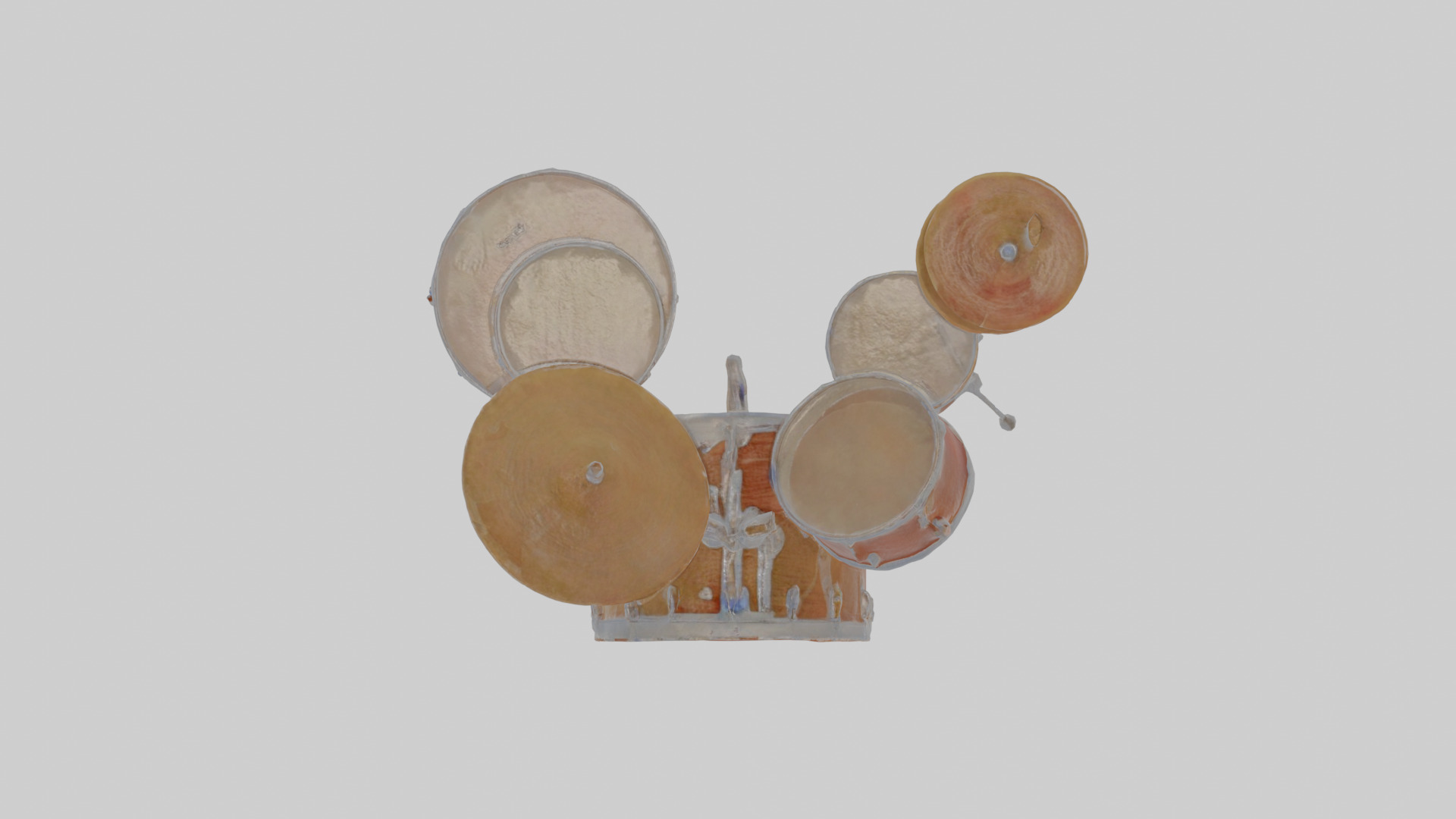 Cartoon Drum Set Low-poly 3D model_22