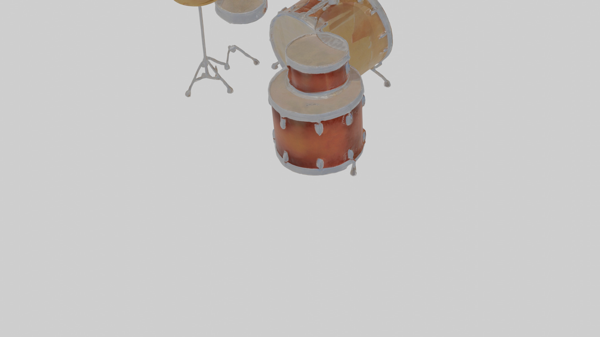Cartoon Drum Set Low-poly 3D model_7