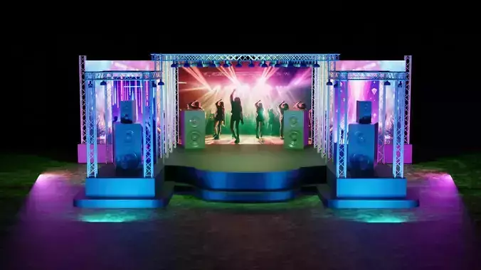 A concert music stage 3D model