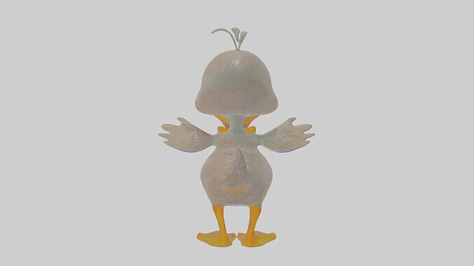 Cartoon Duck Low-poly 3D model