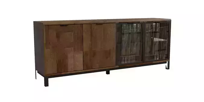 Dark Bronx Glass Lit Sideboard