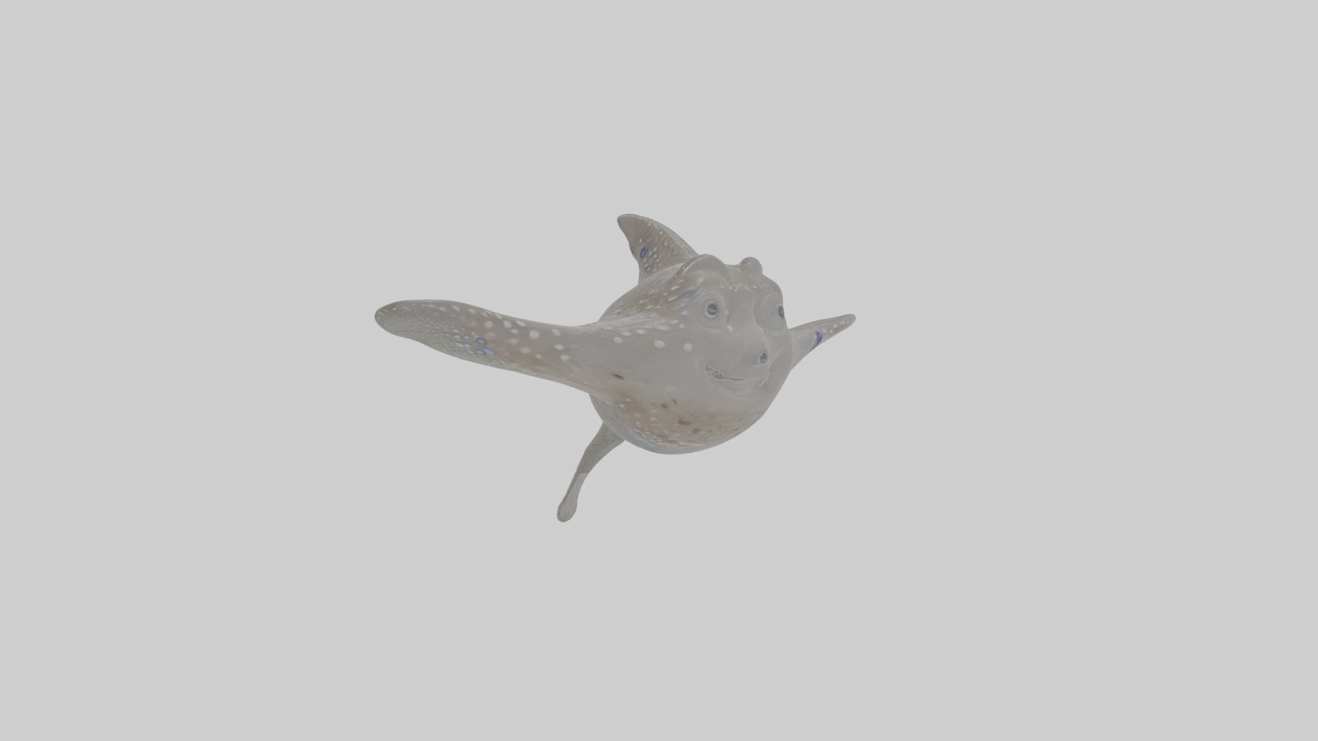 Cartoon Eagle Ray Low-poly 3D model_12