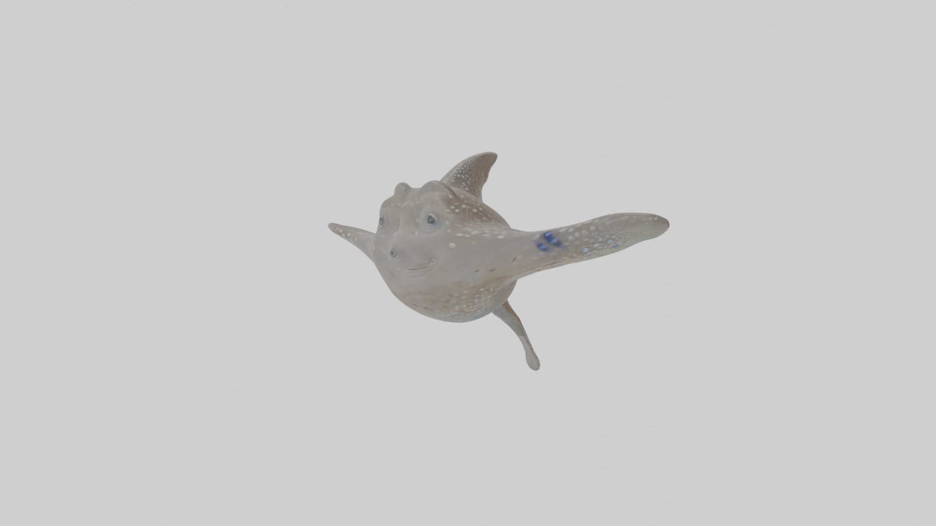 Cartoon Eagle Ray Low-poly 3D model_16