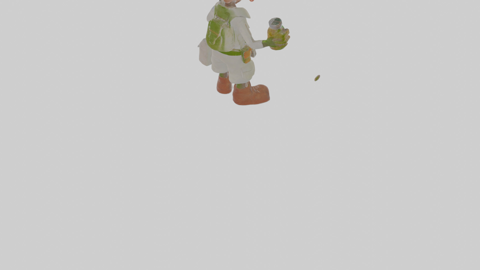 Cartoon Edgar the Entomologist with strange specimens Model Low-poly 3D model_7