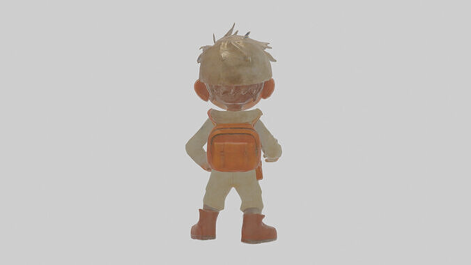 Cartoon Edgar the Explorer of ExtraDimensional Entities Model Low-poly 3D model