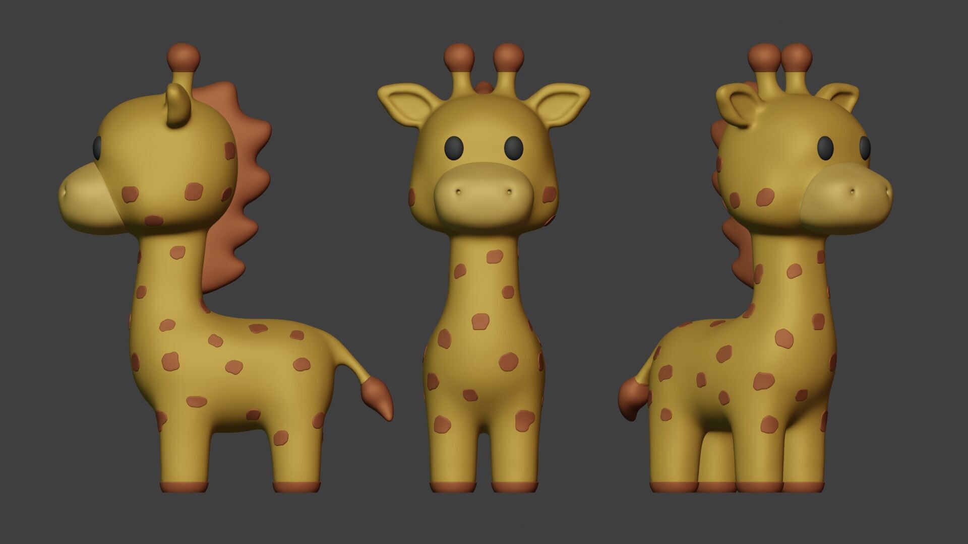 Cute Giraffe 3D STL Free 3D print model_2