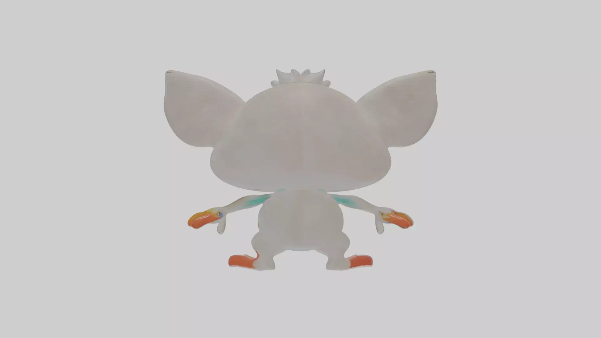 Cartoon Egret Low-poly 3D model_0