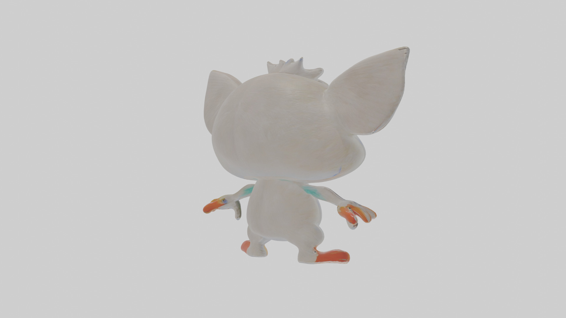 Cartoon Egret Low-poly 3D model_4