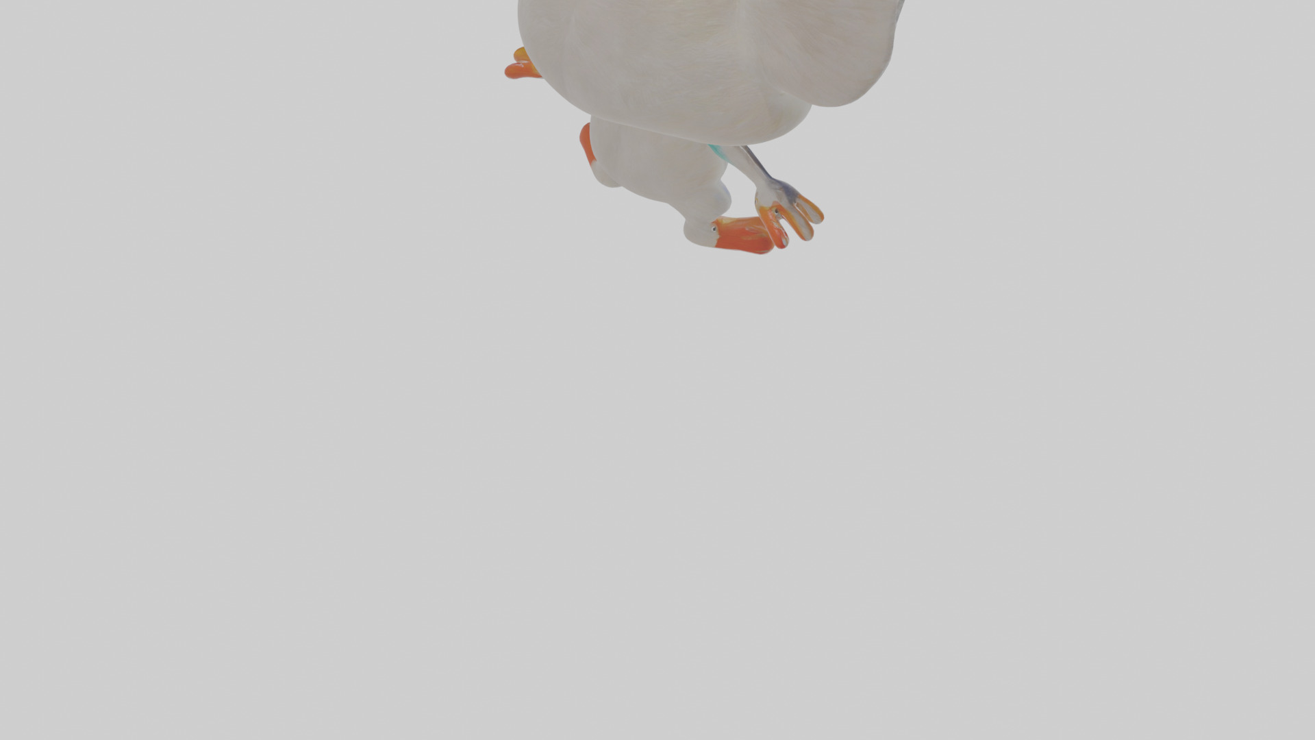 Cartoon Egret Low-poly 3D model_7