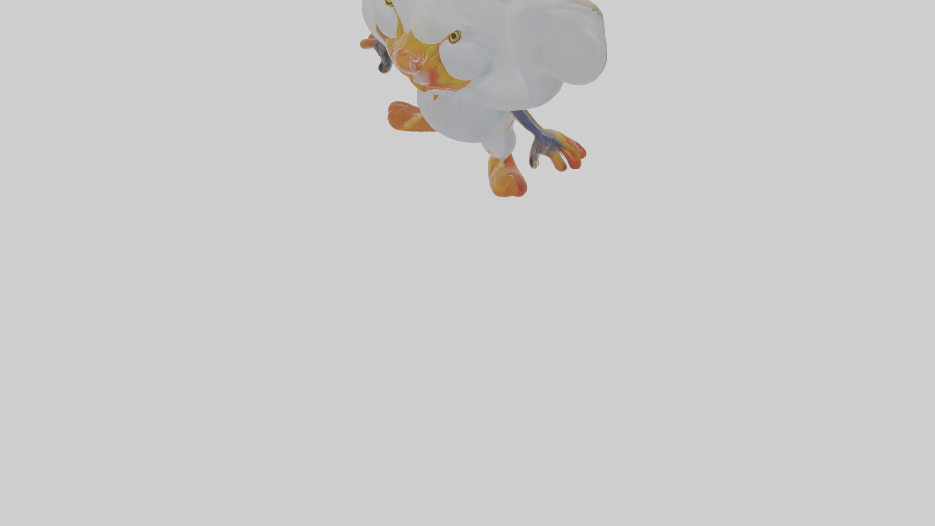 Cartoon Egret Low-poly 3D model_8