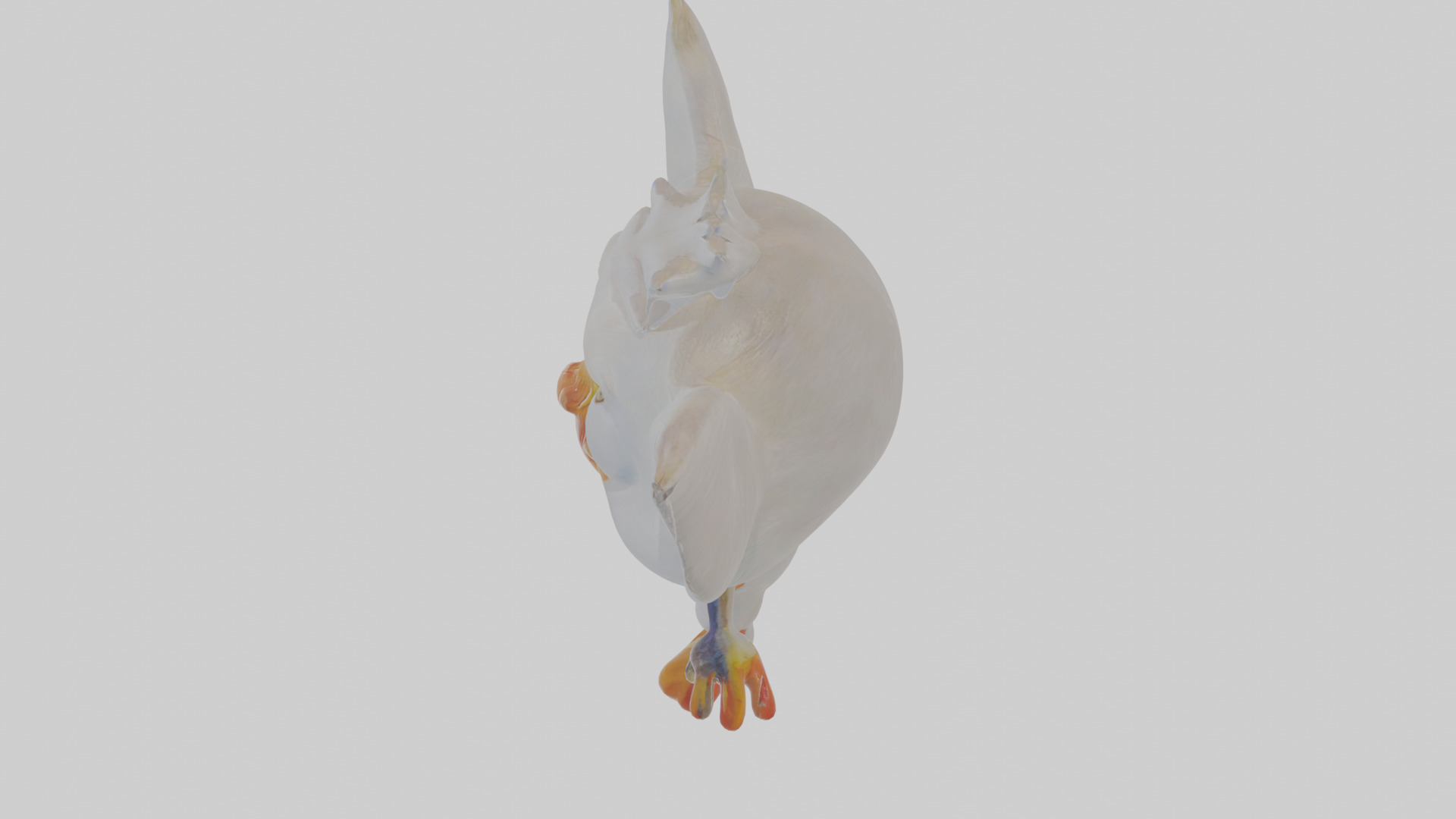 Cartoon Egret Low-poly 3D model_27