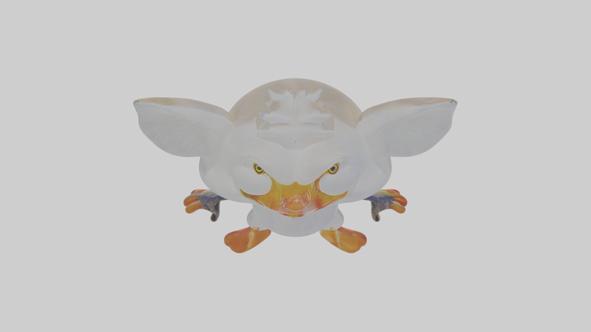 Cartoon Egret Low-poly 3D model_25