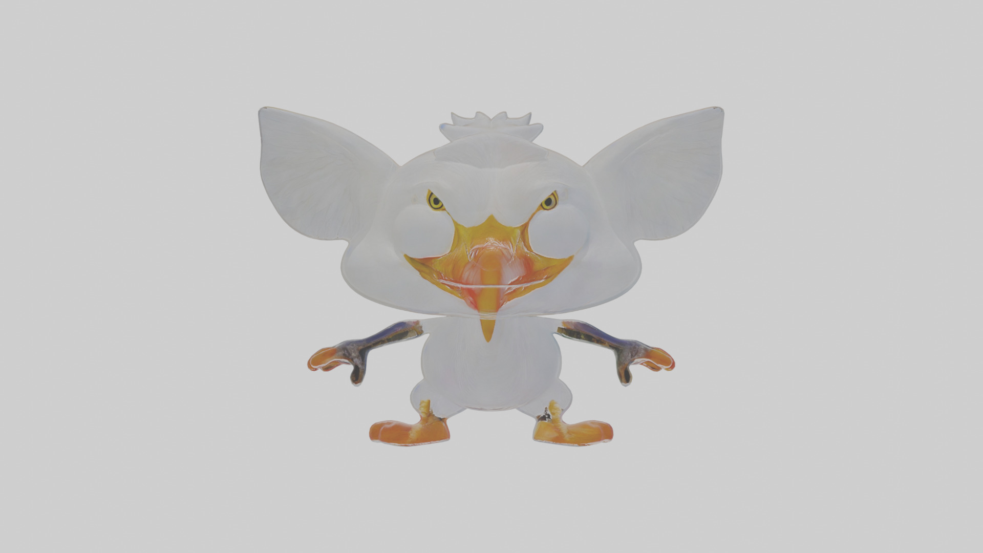 Cartoon Egret Low-poly 3D model_15