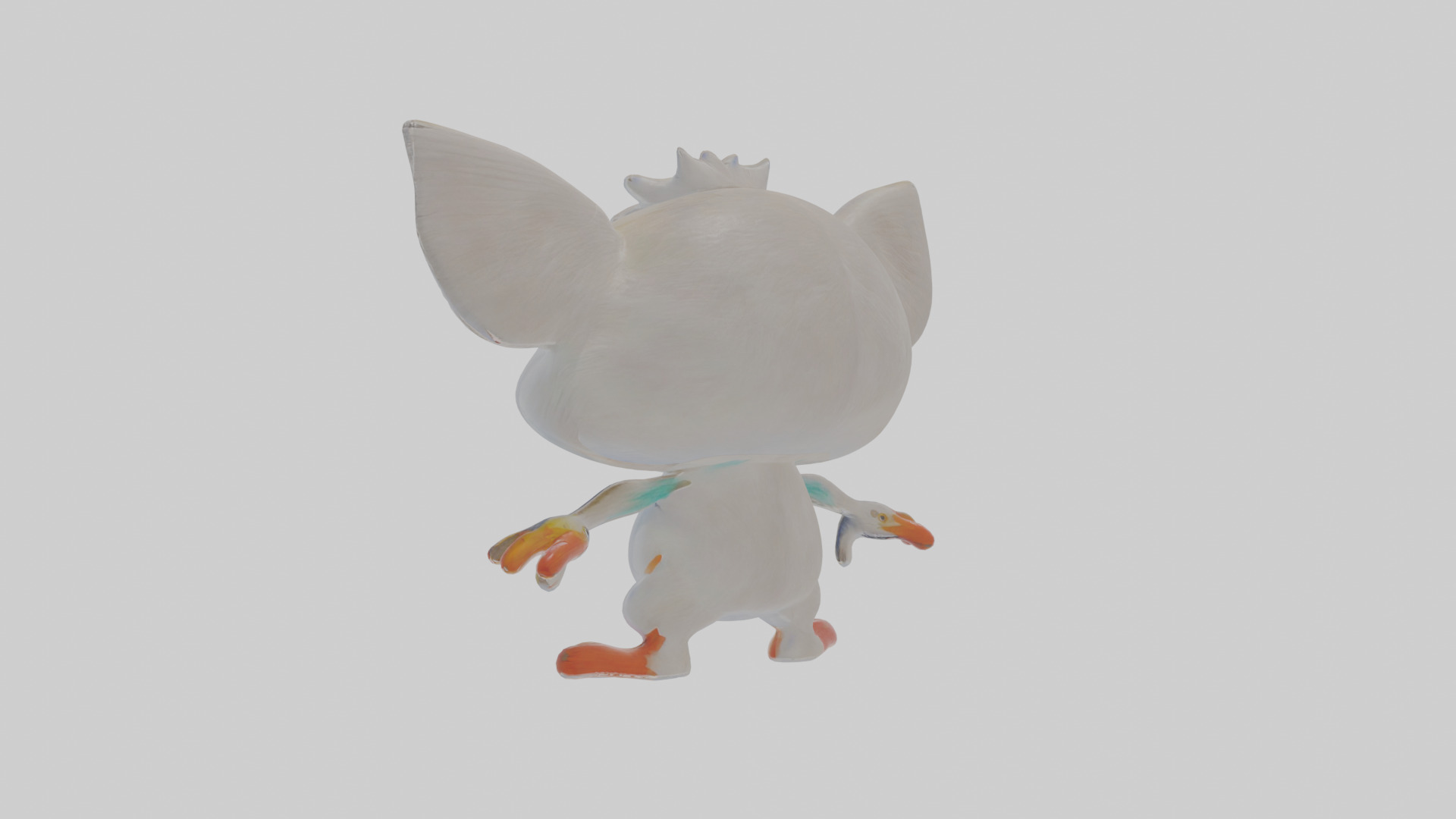 Cartoon Egret Low-poly 3D model_1