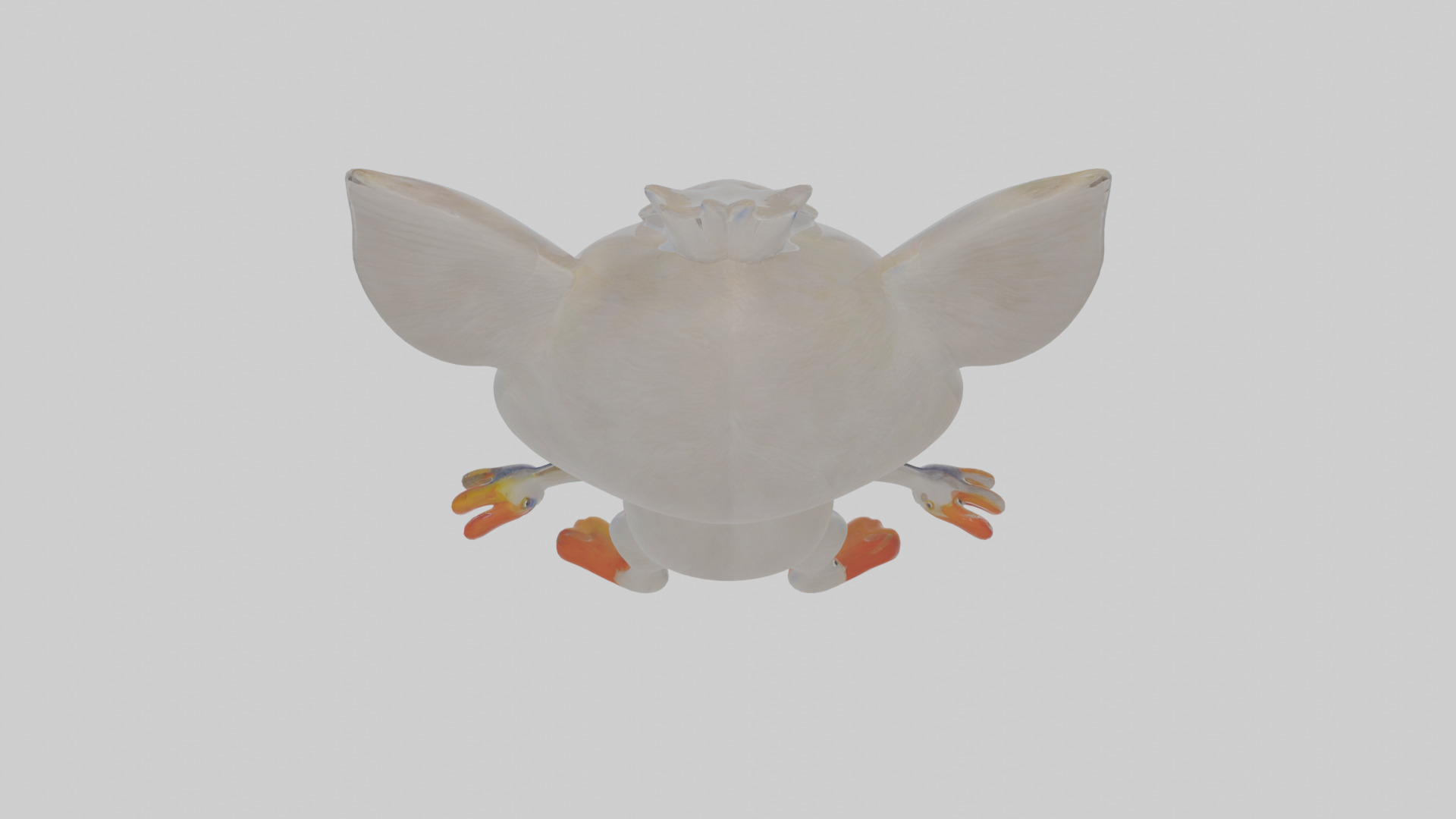 Cartoon Egret Low-poly 3D model_24