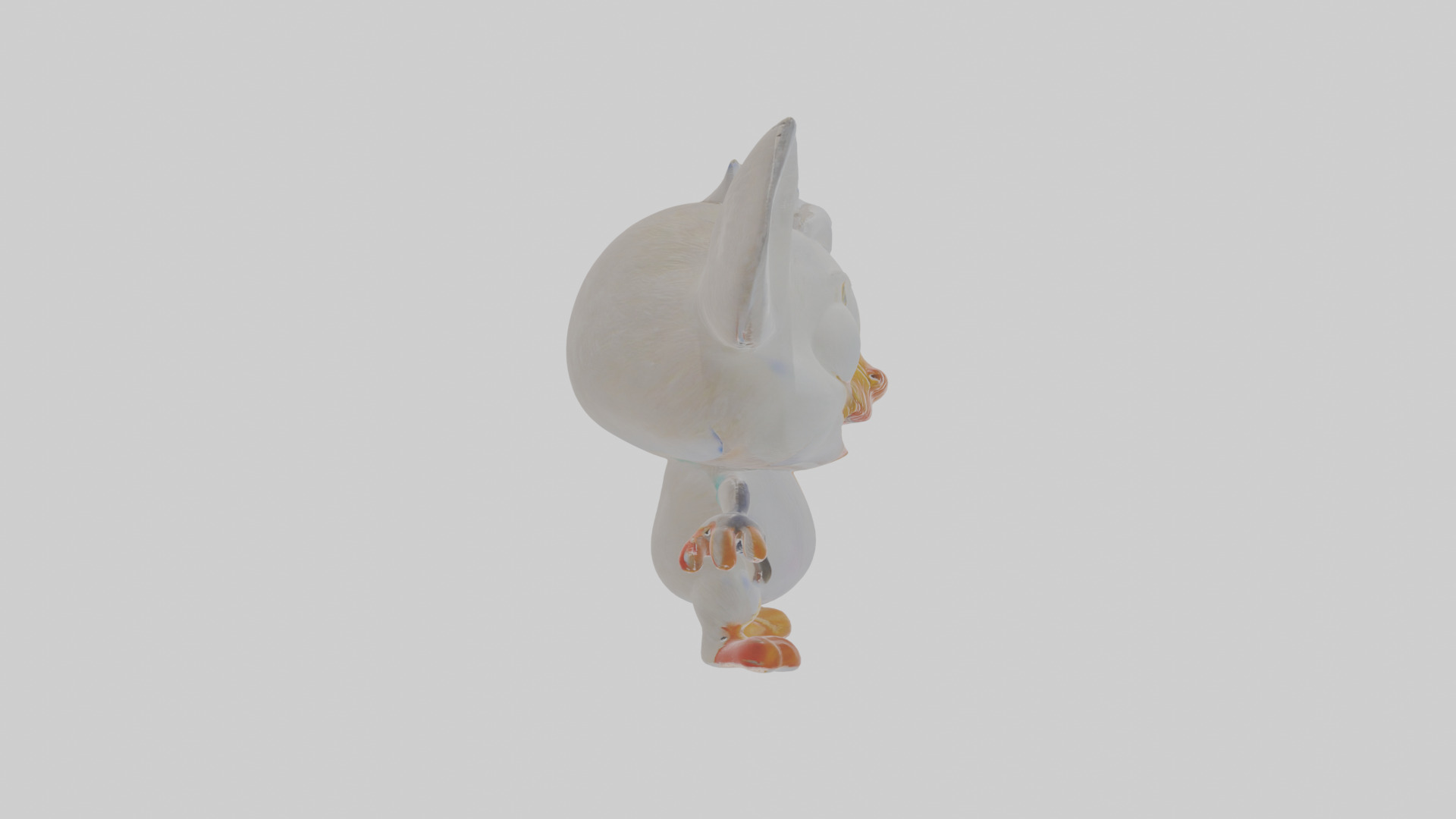 Cartoon Egret Low-poly 3D model_20