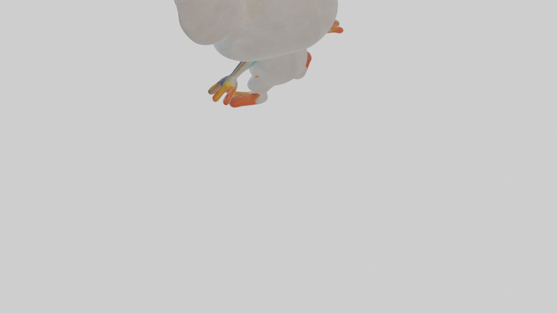 Cartoon Egret Low-poly 3D model_5