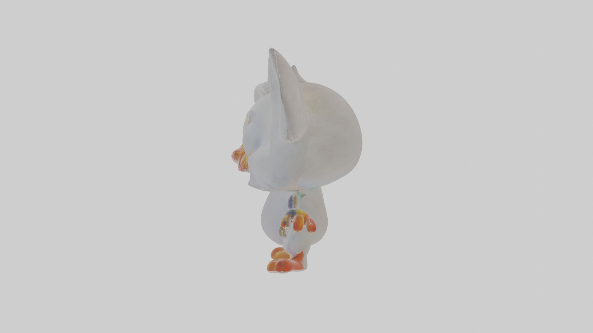 Cartoon Egret Low-poly 3D model_18