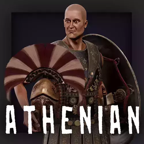 ATHENIAN COMANDER D Low-poly 3D model
