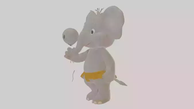 Cartoon ElephantCartoon ElfCartoon EmuCartoon Emuwren Low-poly 3D model