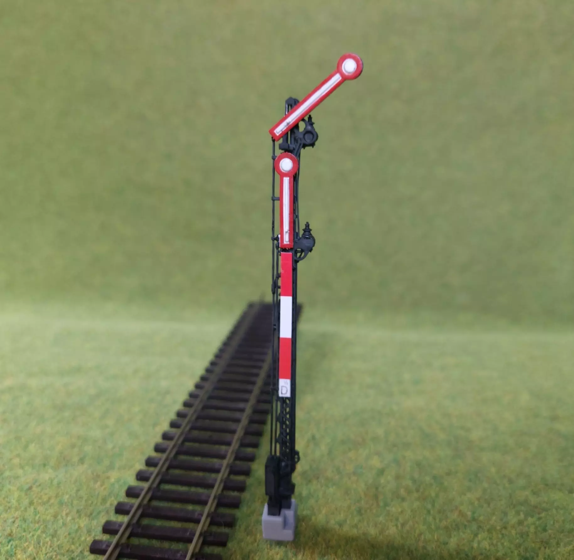 Railway Semaphore double arm static clear way 1-87 resin 3D print model